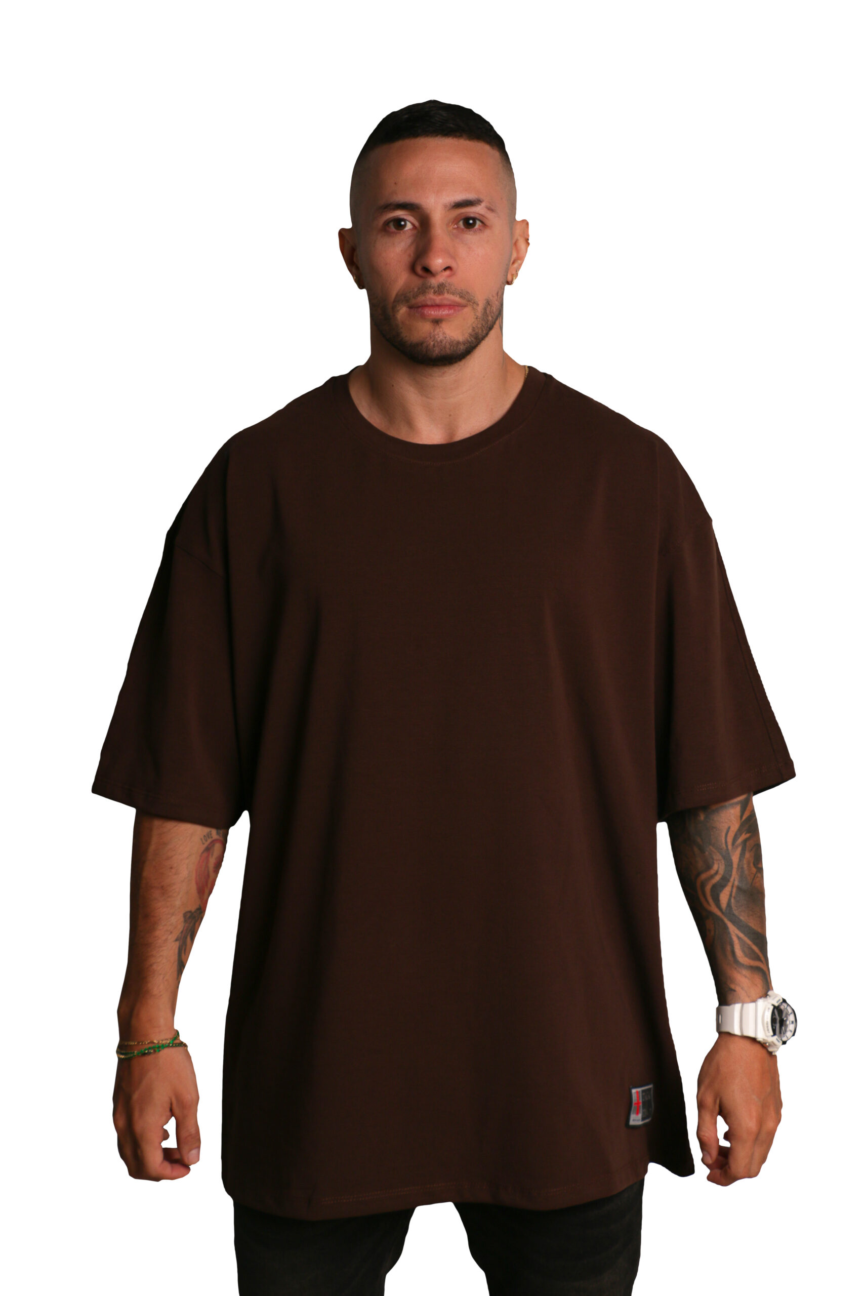 Camiseta oversize Color marrón oscuro - HOUSE - 9799P-89X