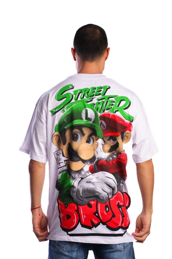 Camiseta Oversize Mario Street Fighter